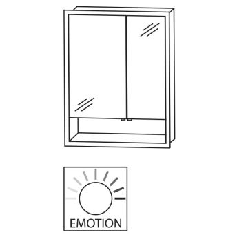 Laguna Spiegelschränke Spiegelschrank - 65 cm, Skizze