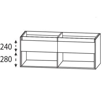 Laguna Highline 250 Waschtischunterschrank - 142 cm Skizze