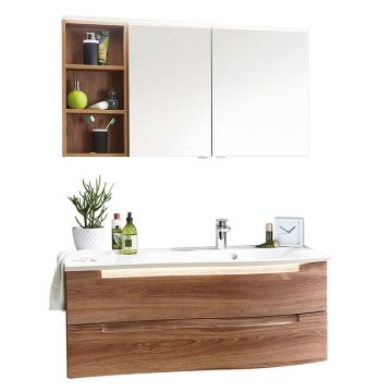 Laguna Brio Badmöbel-Set 4 121,2 cm Spiegelschrank mit Waschtisch