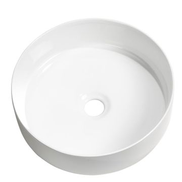 Lanzet Woodblock Aufsatzwaschtisch - 120 mm Höhe weiß