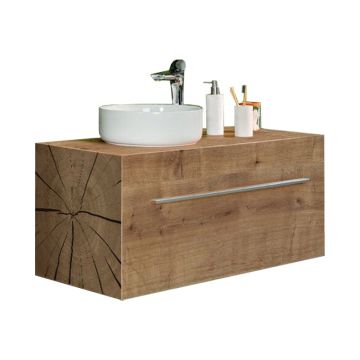 Lanzet Woodblock Waschtisch mit Unterschrank - 100 cm