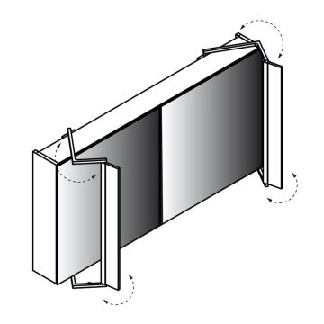 Lanzet Spiegel Spiegelschrank Sidewing - 120 cm Skizze