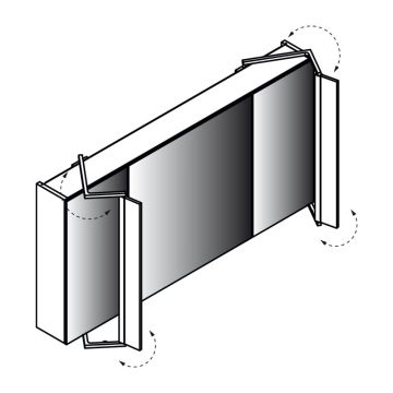 Lanzet Spiegel Spiegelschrank Sidewing - 120 cm Skizze