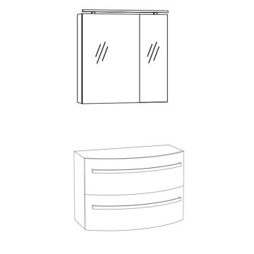 Marlin Bad 3040 - CITYplus Badmöbel Set 1-3 Skizze