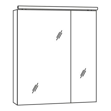 Marlin Bad 3060 Spiegelschrank 60 cm Skizze
