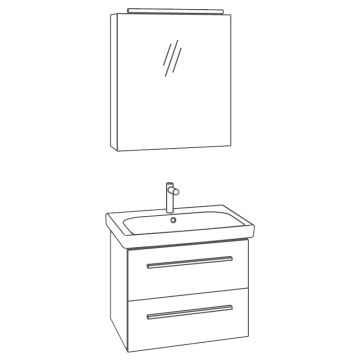 Marlin Bad 3060 Badmöbel-Set 1-4 Skizze