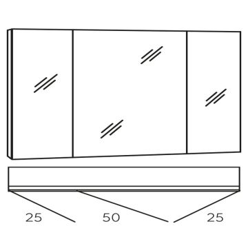 Marlin Bad 3980 Spiegelschrank - 100 cm Skizze