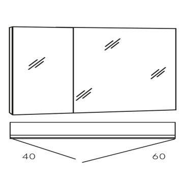 Marlin Bad 3980 Spiegelschrank - 100 cm Skizze