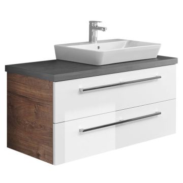 Pelipal PCON Aufsatzbecken mit Waschtischplatte und Unterschrank 107 cm