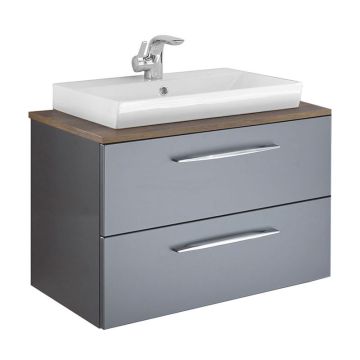 Pelipal PCON Aufsatzbecken mit Waschtischplatte und Unterschrank 77 cm