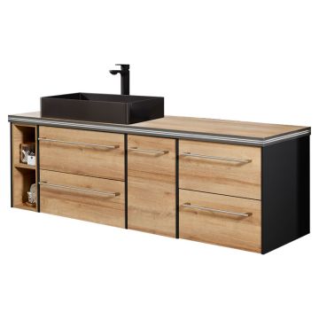 Pelipal PCON Aufsatzbecken mit Waschtischplatte und Unterschrank 162 cm