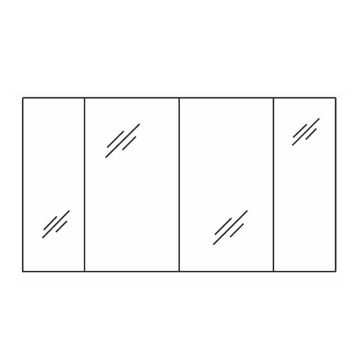 Pelipal PCON Spiegelschrank 126 cm Skizze