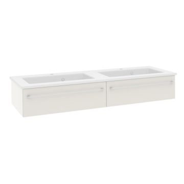 Pelipal PCON Solid Surface Doppelwaschtisch mit Unterschrank 153 cm