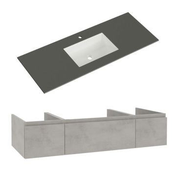 Pelipal PCON Krion-Waschtisch mit Unterschrank 121 cm