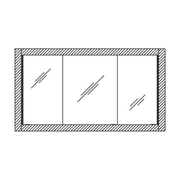 Pelipal PCON Einbauspiegelschrank 152 cm Skizze