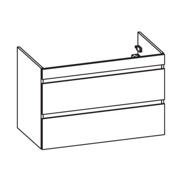 Pelipal PCON Waschtischunterschrank 95 cm Skizze