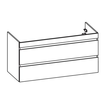 Pelipal PCON Waschtischunterschrank 125 cm Skizze