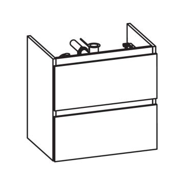 Pelipal PCON Waschtischunterschrank 55 cm Skizze