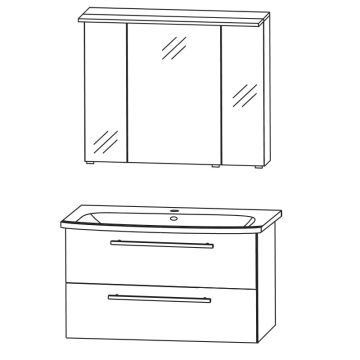 Puris Fine Line Badmöbel Set - 95 cm Skizze