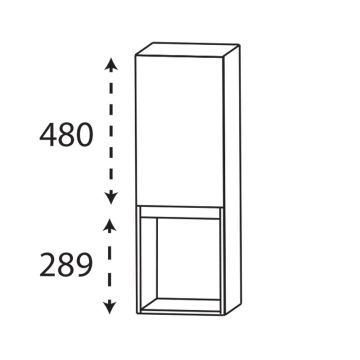 Puris Kera Plan Highboard - 30 cm Skizze