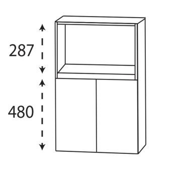 Puris Kera Plan Highboard - 60 cm Skizze