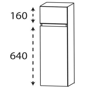 Puris Kera Plan Highboard - 40 cm Skizze