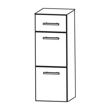 Puris Kera Plan Highboard - 30 cm, mit 1 Schubkasten, 2 Auszüge Skizze