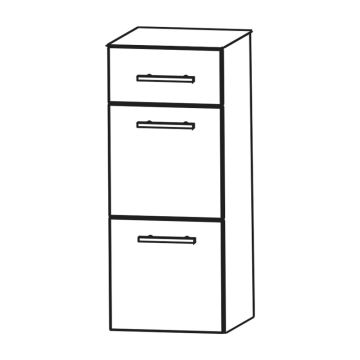 Puris Kera Plan Highboard - 40 cm, mit 1 Schubkasten, 2 Auszüge Skizze