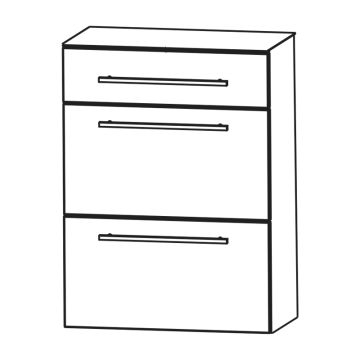 Puris Kera Plan Highboard - 60 cm, mit 1 Schubkasten, 2 Auszüge Skizze