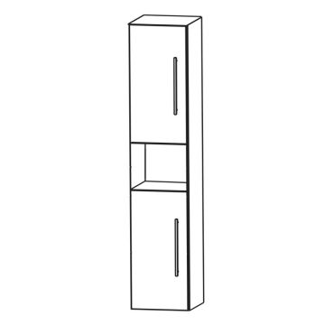 Puris Kera Plan Hochschrank 40 cm, 2 Türen, offenes Fach Skizze