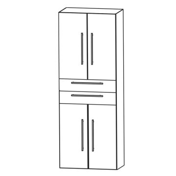 Puris Kera Plan Hochschrank 60 cm, 4 Türen, 2 Schubkästen