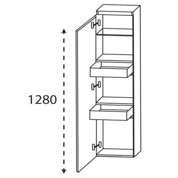 Puris Kera Plan Mittelschrank - 40 cm Skizze