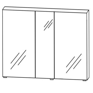Puris Kera Plan Spiegelschrank - 160 cm Skizze