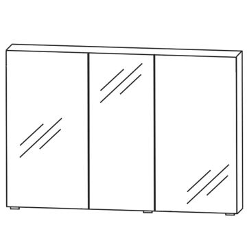 Puris Kera Plan Spiegelschrank - 130 cm Skizze