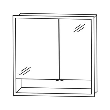 Puris Kera Plan Spiegelschrank - 85,1 cm, Einbauspiegelschrank Skizze