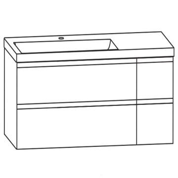 Puris Kera Plan Waschtisch mit Unterschrank - 122 cm Skizze