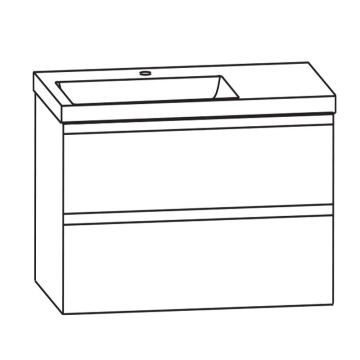 Puris Kera Plan Waschtisch mit Unterschrank - 92 cm Skizze