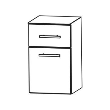 Puris Kera Plan Unterschrank - 30 cm, mit 1 Schubkasten, 1 Auszug Skizze