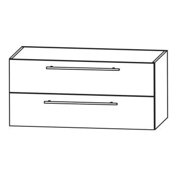 Puris Kera Plan Plattenunterschrank 100 cm 2 Auszüge Skizze