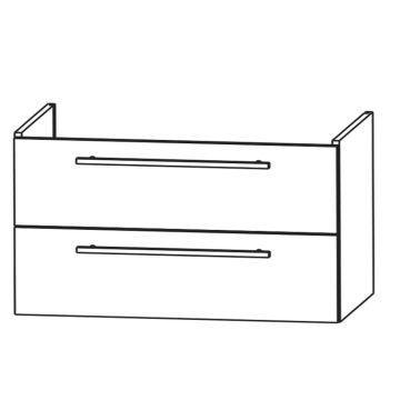 Puris Kera Plan Waschtischunterschrank - 123 cm Skizze