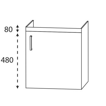 Puris Kera Plan Waschtischunterschrank - 32 cm Skizze