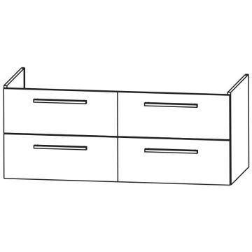 Puris Kera Plan Waschtischunterschrank - 123 cm Skizze