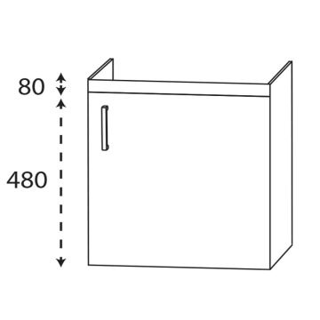 Puris Kera Plan Waschtischunterschrank - 45 cm Skizze