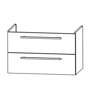 Puris Kera Plan Waschtischunterschrank - 58 cm Skizze