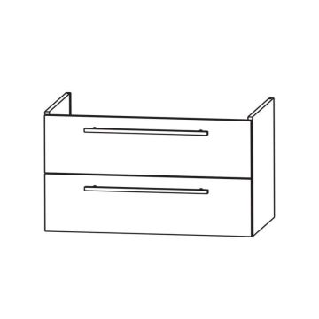 Puris Kera Plan Waschtischunterschrank - 86 cm, 2 Auszüge, für Geberit iCon