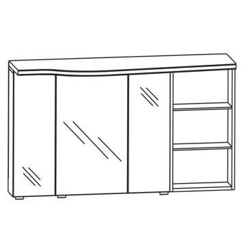 Puris Swing Spiegelschrank Regal rechts 120 cm Skizze