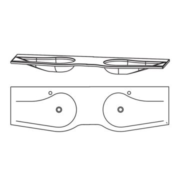 Puris Swing Glas Doppelwaschtisch 180 cm Skizze