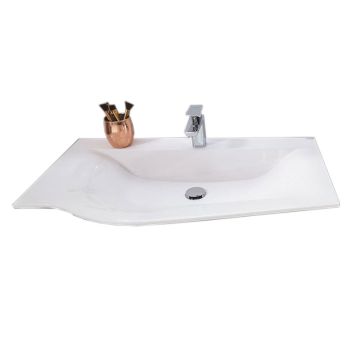 Puris Swing Möbelwaschtisch - 90,6 cm, Mineralguss evermite - Variante rechts