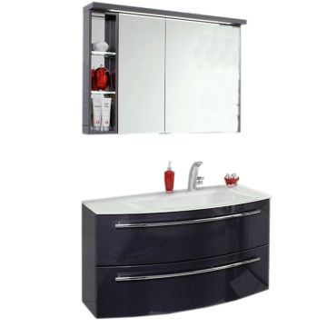 Puris Crescendo Badmöbel Set 90 cm links Gesimsboden