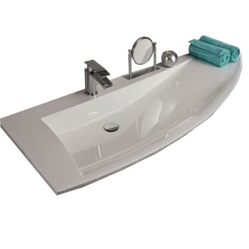 Puris Crescendo Glaswaschtisch 140 cm Ablage rechts